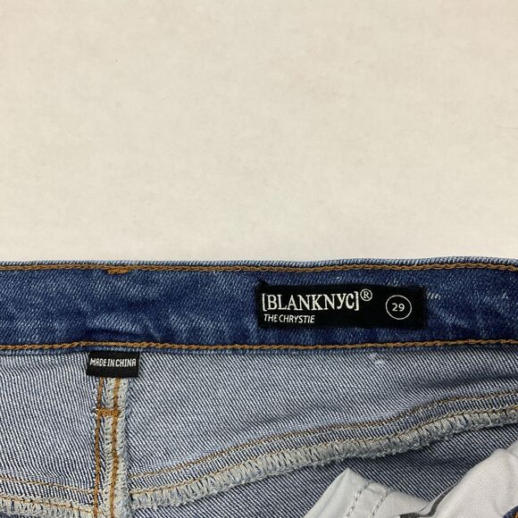 BlankNYC The Chrystie High Rise Cropped Wide Leg Jeans 29 Blue 70s Retro Palazzo - Picture 10 of 14